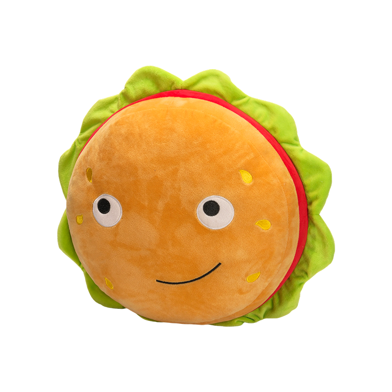 Creative Smiley Hamburger Plush Cervical